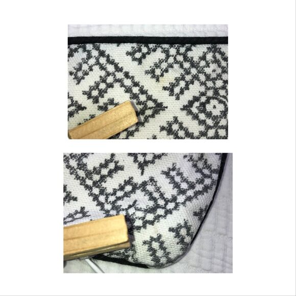 Roberta Roller Rabbit 100% Cotton Square Pillow Case Cover 21x22 Zip Black White - Picture 9 of 10